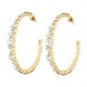 thumbnail image 1 of par de pendientes semicirculares de aleación para mujer con decoración de diamantes de imitación, regalo de joyería dorado, 1 of 5