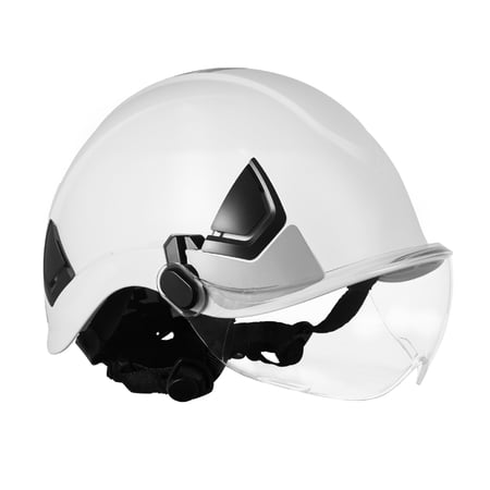 KFFKFF Industrial Safety Helmet, ANSI/ISEA Z89.1 Certified ABS Hard Hat with Visor & 6-Point Adjustable Suspension, Vented Design for Men and Women, Suitable for Indoor and Outdoor Construction Use
