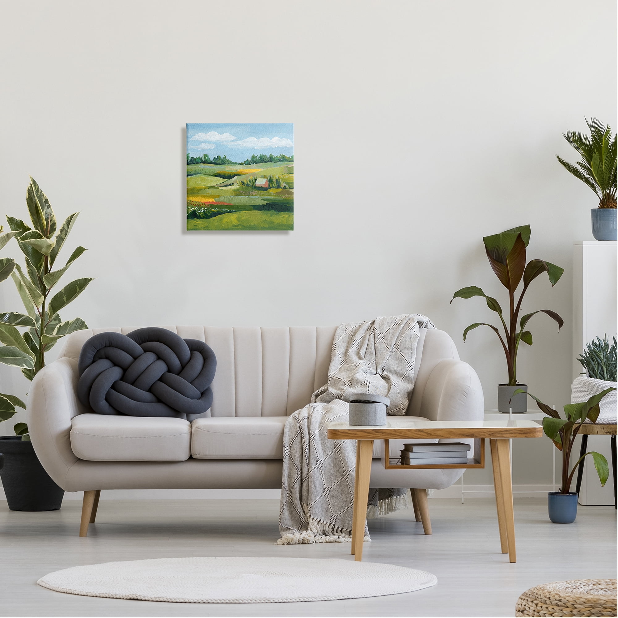 Stupell Peaceful Farmland Fields Greenery Landscape Painting Gallery Wrapped Canvas Print Wall Art