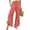 Orange, variant on Women's High Waist Casual Linen Pants, Paper Bag Waist Wide Leg Trousers with Pockets, Loose Fit Cropped Irregular Hem Palazzo Pants for Spring and Summer Black L
