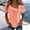 Orange, variant on Ayolanni Casual Blouses for Women Outdoor V-Neck Short Sleeve Striped Blouse Puff Tunic Button Down Fitted Shirts Summer Tops for Women Green L