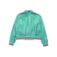 thumbnail image 2 of Sxiwei Kids Girls Zipper Closure Varsity Style Coat Long Sleeves Bomber Jacket Outerwear 6-16 Years Blue Green 6, 2 of 8