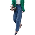 thumbnail image 4 of High Waist Casual Women Ankle Jeans Straight Leg Denim Pants, 4 of 6