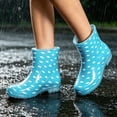 thumbnail image 5 of Achuyrbd Women's Dot PVC Ankle Rain Boots, Glossy Surface Slip-On Design, Waterproof Lightweight Short Wellies, 5 of 6