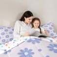 thumbnail image 4 of Homewish Kawaii Daisy 7pcs Bedding Comforter Set,Cute Cartoon Floral Queen Bedding Sets,Purple Blossom Queen Sheet Sets For Kids,Breathable Home Decor Reversible, 4 of 8