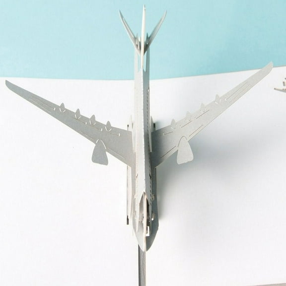 MLINS 3D Greeting Card for Graduate Light Grey Paper Exquisite Craft 3D Aircraft Card