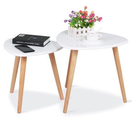 Modern White Coffee End Table Set Gloss Triangle Furniture Decor Side For Living Room Home And Office Modern White Coffee End Table Set Gloss Triangle Furniture Decor Side For Living Room Home And Office