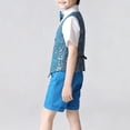 thumbnail image 6 of ATOGUTA Clothing Set For Boys Short Sleeve Shirt, Shorts, Bow Tie, Sequine Vest Wedding Birthday Formal Wear Size 4T-15, Blue, 6 of 6