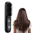thumbnail image 1 of Cepillo alisador de pelo inalámbrico con pantalla LCD, calentamiento rápido, recargable por USB, ideal para viajes (negro)., 1 of 5