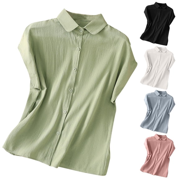 pstuiky Womens Summer Tops Oversized Short Sleeve Solid Color Women'S Blouses Lightweight Loose Fit Crew Neck Clothes Outfits Workout Tops for Women