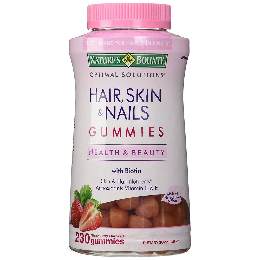 Hair Skin Nails Gummies With Biotin 2500 mcg per serving Health Beauty