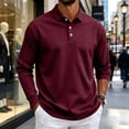 thumbnail image 5 of Evdexr Men's Polo Shirts 2026 Collared Long Sleeve Shirt Fall Golf Athletic Lightweight T Shirts Solid Loose Fit Buttons Fishing Tops 2XL, 5 of 8