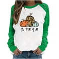 thumbnail image 1 of Penkiiy Chandail en Molleton pour Femmes C'est l'Automne Col Rond Imprimé Chandail Manches Longues Blouse Verte Y2K Vêtements, 1 of 4