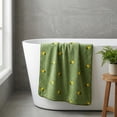 thumbnail image 4 of REGALWOVEN 1 Pack Thick Soft Coral Fleece Bath Towel with Cute Fruit Embroidery, Super Absorbent for Bathroom, Gym, Spa, Pool, Sports Green 55" x 28", 4 of 6