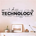 thumbnail image 1 of Teens Technology Lettering Wall Art Sticker School Education Science Wall Decal Vinyl Removable Vinyl Wall Mural Poster for Classroom Students Decor TM-33 (Black, 13"H x 40"W), 1 of 6