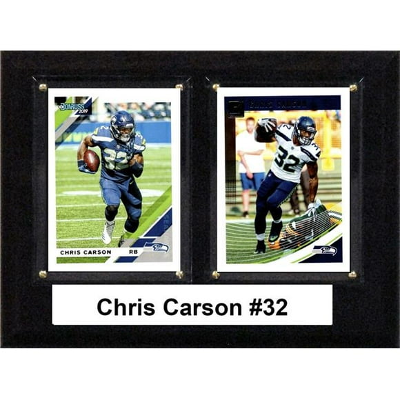 C&I Collectables 68CCARSON 6 x 8 in. NFL Chris Carson Seattle Seahawks Two Card Plaque