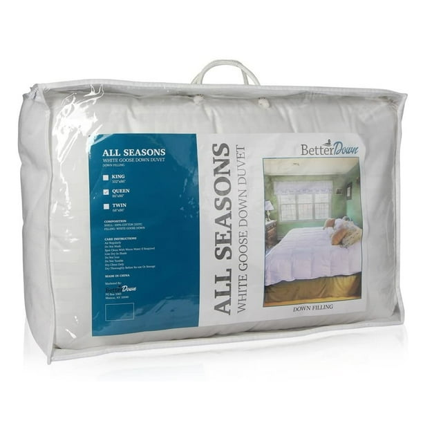 Luxury White Goose Down Comforter Duvet by Continental Bedding Queen