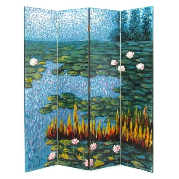 4 Panel Lotus Pond Screen
