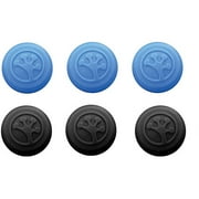 Grip-iT Analog Stick Covers for PS4, PS3, Xbox One and Xbox 360 Controllers, Black and Blue, 6 Pack