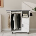 thumbnail image 2 of Rolling Ironing Cart with Compact Storage Cabinet & Mobile Ironing Board - Space-Saving Solution for Laundry Room, Bedroom & Closets - White, 2 of 9