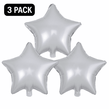 Silver Star Balloons 3 Pack Party Decor Balloons