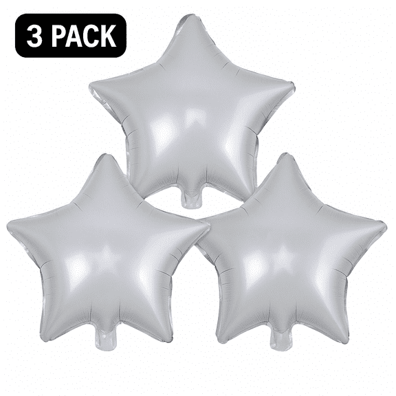 Silver Star Balloons 3 Pack Party Decor Balloons