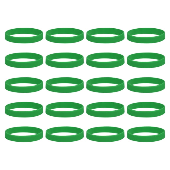 20Pcs Silicone Rubber Bands Non-slip 4 Inch Flat for Books, Dark Green
