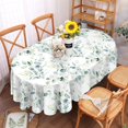 thumbnail image 4 of Polyester Oval 60 x 84 Inch Washable Reusable Waterproof Table Cloth - Watercolor Leaf Floral Print Table Cover for Spring/Summer Decoration, 4 of 5