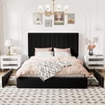 thumbnail image 3 of Allewie Queen Size Storage Bed Frame,Adjustable Headboard,Velvet Upholstered Platform Bed with 4 Oversized Underbed Drawers, Wooden Slats Support, No Box Spring Needed, Black, 3 of 9