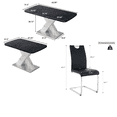 thumbnail image 2 of Sumdeal Dining Table Set for 6,Dining Room Table Set 63" Black Top Faux Marble Dining Table with 6 Silver leg Black Chairs, Kitchen Dining Table and Chairs Set of 6, Modern Dining Set for Dinner, 2 of 9