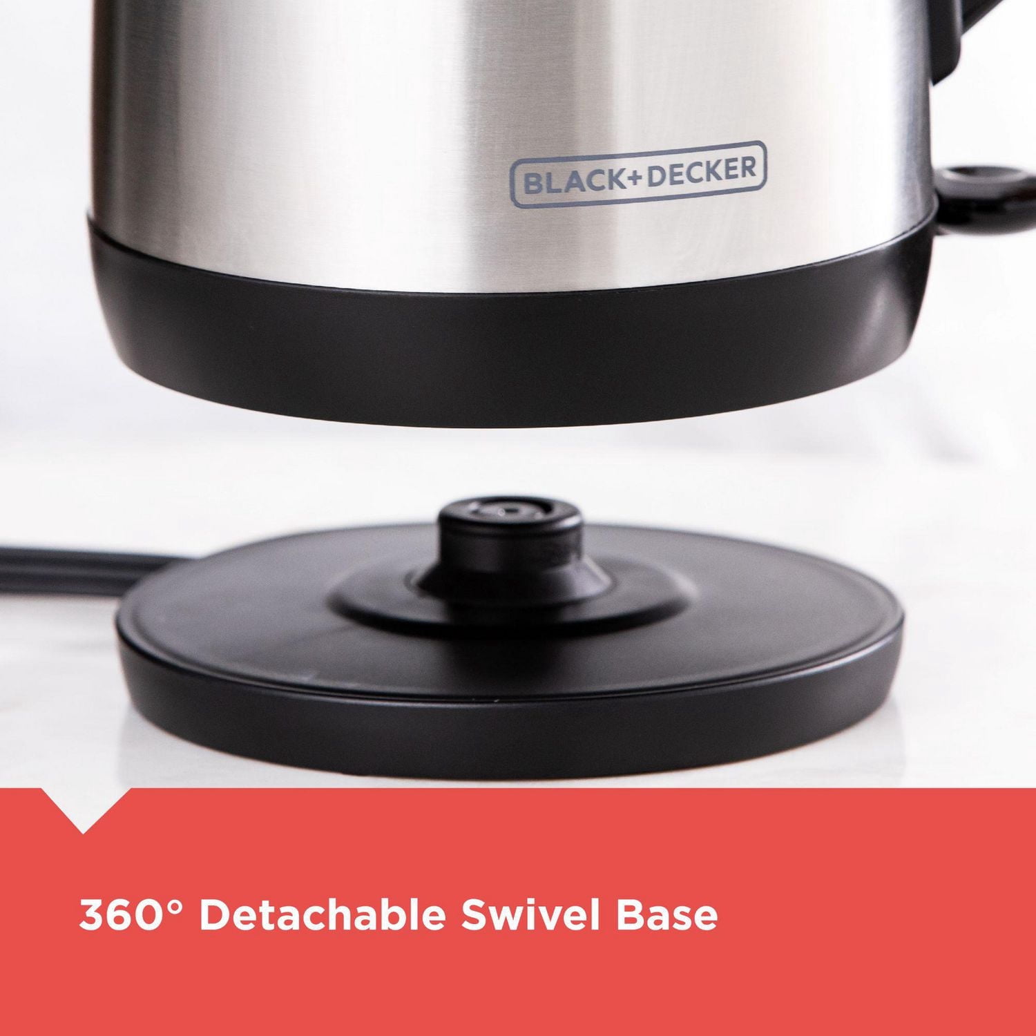 Black+Decker Bouilloire Electrique Sans Fil en Acier Inoxydable de 1,7L