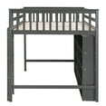 thumbnail image 6 of Euroco Gray Full Size Loft Bed with Functional Shelf and Display Case for Kids and Teens, 6 of 14