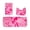 Pink, variant on Dark Blue Three Piece Bath Mat Set With High Pile Soft Texture And Anti Slip Backing For Bathroom Safety 47 Inch