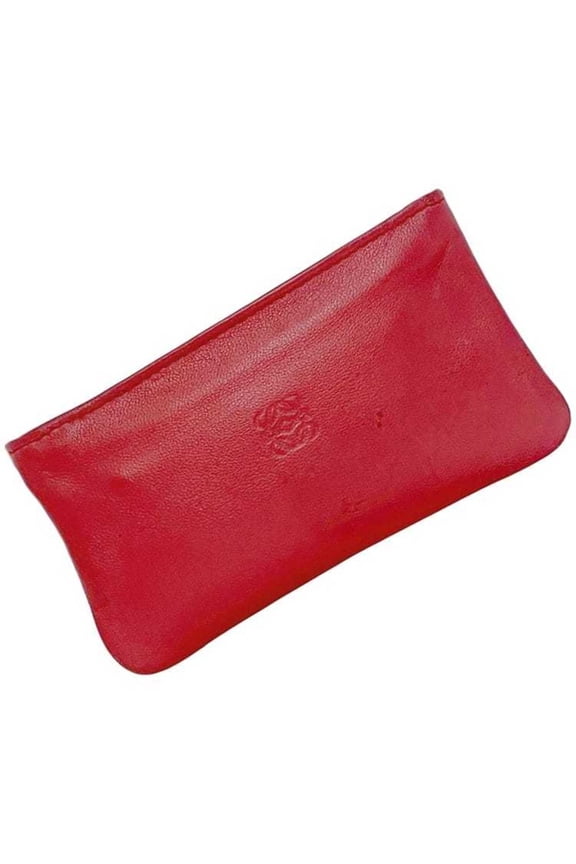 Pre-Owned Loewe coin case ec-24509, red Anagram pouch, leather, nappa men's and... (Good)