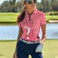 thumbnail image 3 of COEQINE Short Sleeve Golf Shirts for Women 1/4 Zip Quick Dry Fit Tennis Activewear Female Gnome Leprechaun Print Workout Moisture Wicking Golf Tops for St. Patrick's Day, L, 3 of 7
