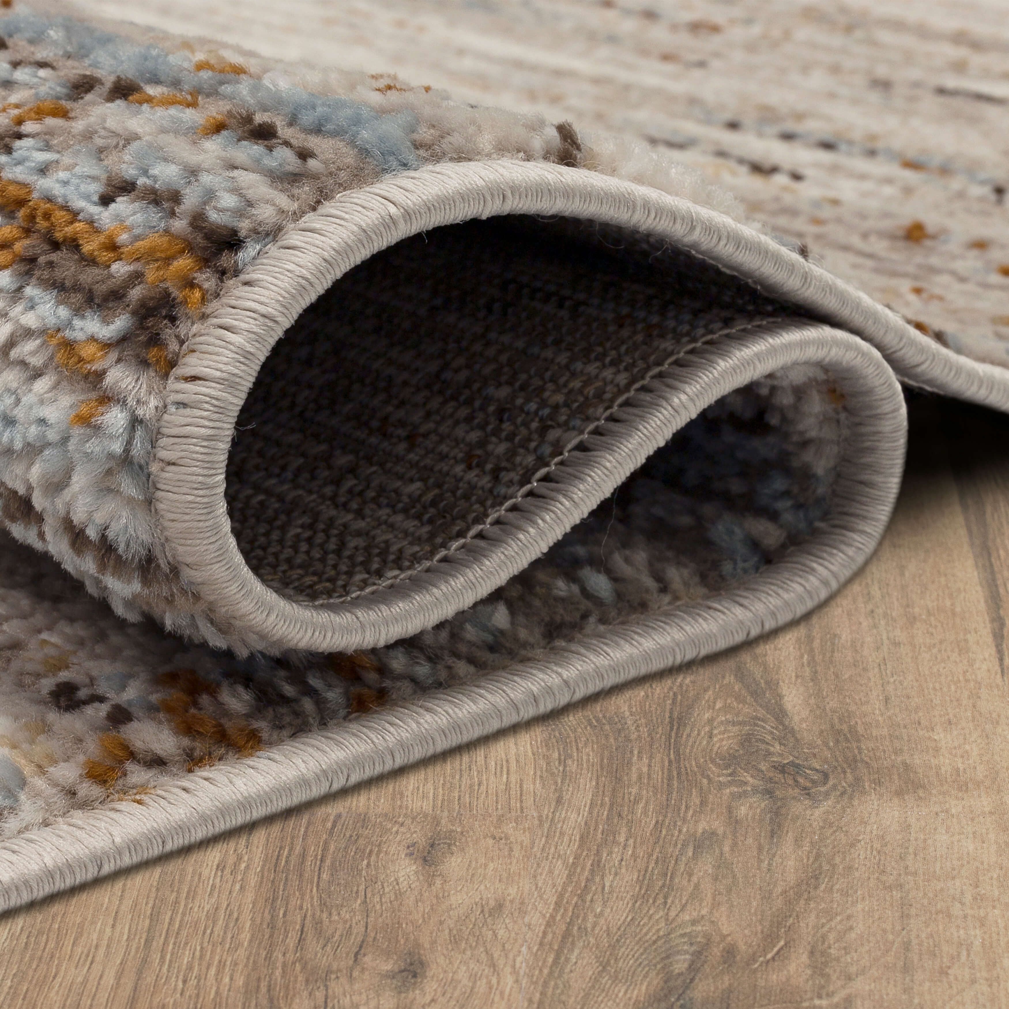 Mohawk Home Panlett Washable Low Pile Stain and Fade Resistant Indoor Area Rug, Blue, 5' 3" X 8'