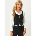 thumbnail image 2 of DARING DIVA Women's Faux Suede Vest Lace Up Party Sleeveless Jacket XS Black, 2 of 6