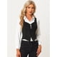 thumbnail image 2 of Chaleco de gamuza sintética para mujer Chaqueta sin mangas de fiesta con cordones Negro M, 2 of 6
