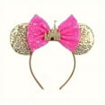thumbnail image 6 of 1pc Disney Character Minnies Ears Decorative Head Band Glitter Sequin Bowknot Hair Hoop For Women, 6 of 11
