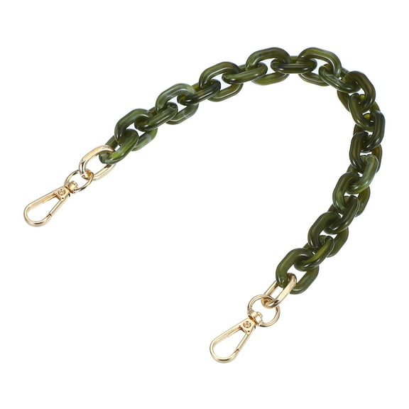 Uxcell 15 Inch Acrylic Purse Strap Acrylic Chain Purse Strap Replacement Luxury Handbag Chain Handle Straps Dark Green/White