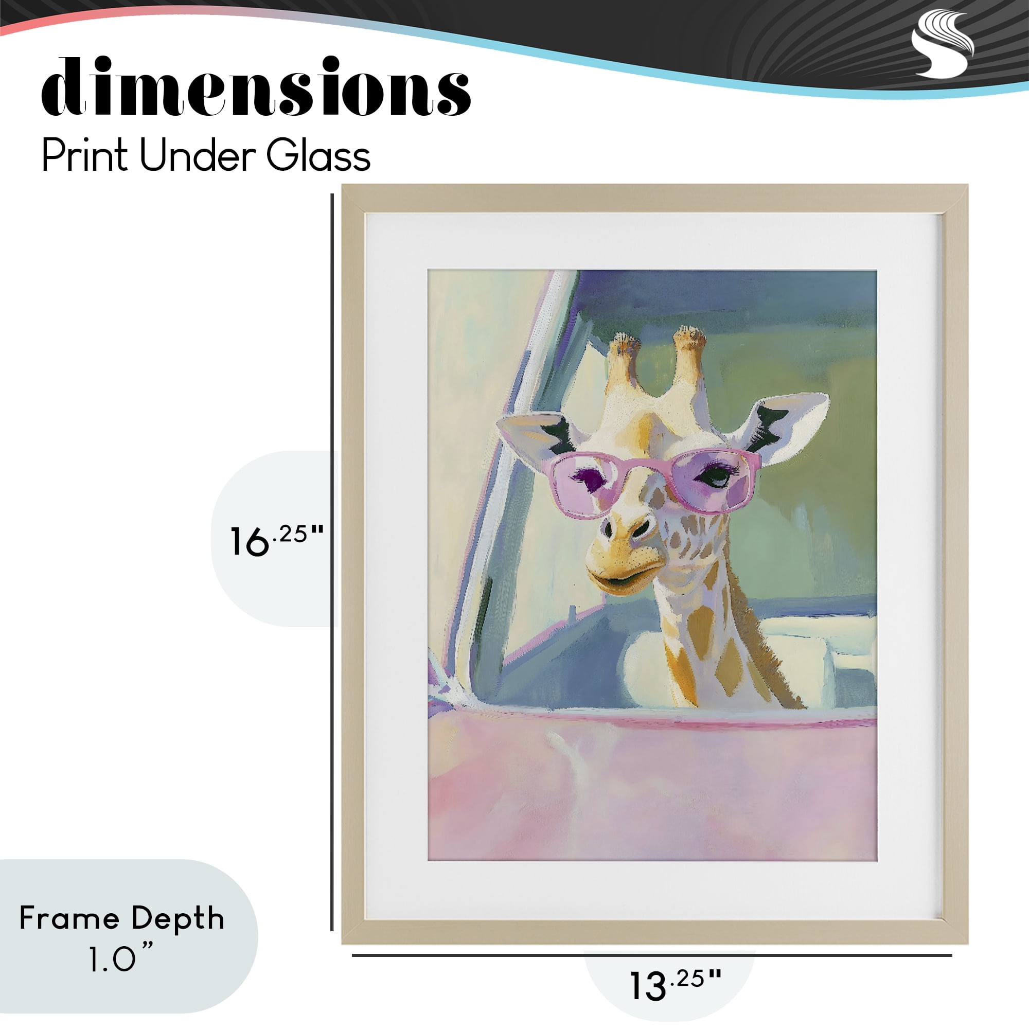 Stupell Industries Giraffe Car Ride Birch Framed Print Under Glass, design by The Prints Vibe