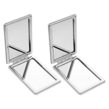 2 Pcs Double Sided Makeup Mirror for Dresser Handle Mirrors Small Folding Travel Simple Portable Glass