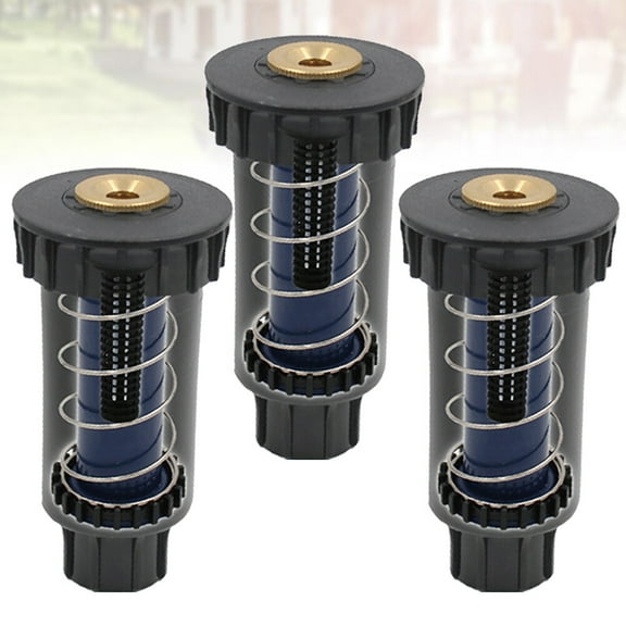 Worgeous Irrigation Sprinkler Heads Pop-Up Sprinklers Stainless Steel 3PCS for Lawn Yard Black