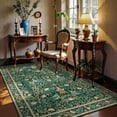 thumbnail image 2 of Alfombra Morebes, 152 x 213 cm, color verde, diseño floral, diseño vintage, antideslizante, 2 of 8