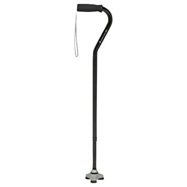 HurryCane Go Offset Handle Free-Standing Cane, Walking Stick with Comfort Grip, Black, 350lbs.