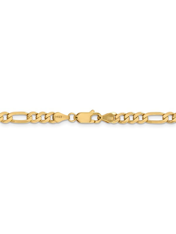 10k Yellow Gold 2.75mm Flat Figaro Chain Necklace Lobster Clasp