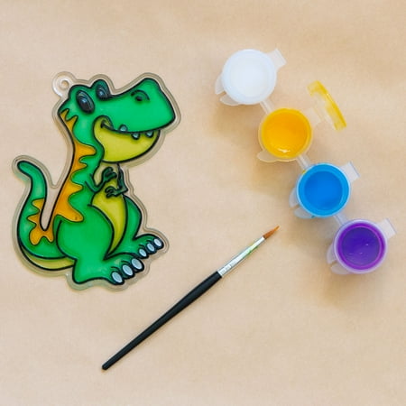 Hello Hobby Dinosaur Suncatcher Bundle, 15-Pack Paint Your Own Suncatchers