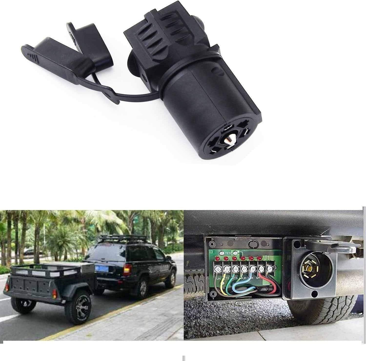 7 Pin To 4 Pin Adapter 6-Way To 7-Way Trailer Plug Adapter - Reversing Light Function (Truck To Trailer) 7 Way Trailer Cable