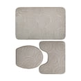 thumbnail image 2 of Naiovety Juego de alfombrillas de baño elegantes e impermeables de 3 piezas, juego de alfombrillas de baño fáciles de limpiar e instalar, Juegos de accesorios de baño gris, 2 of 6