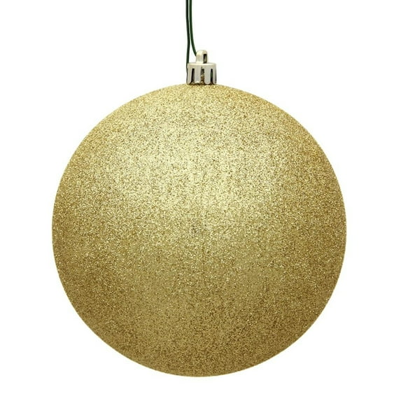 Vickerman N591068DG 4" Gold Glitter Ball Drilled 6/Bag